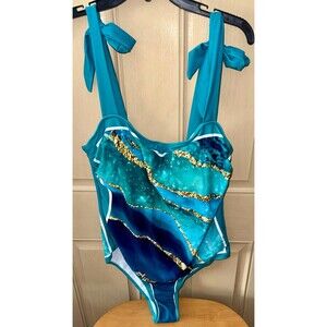 Beautiful one piece bright colorful swimsuit 2X
